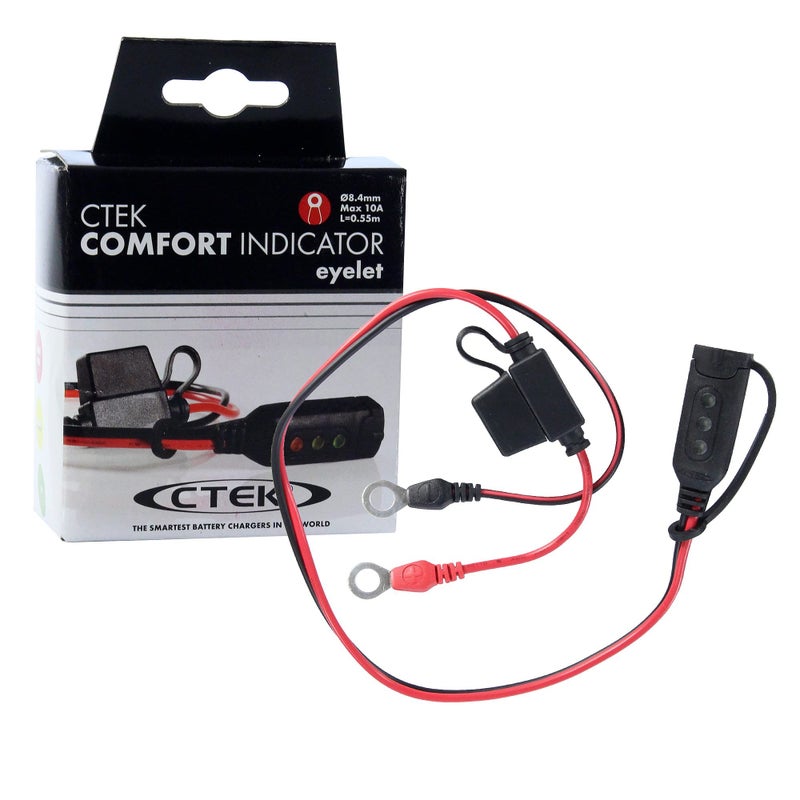 CTEK Indicator Eyelet M8, LED Indicator Showing Battery Charge Status, 8 mm Eyelet, Permanent Connection for Hard-to-Reach Batteries, for All 12V Lead-Acid Batteries & CTEK Chargers up to 10A - Image 1